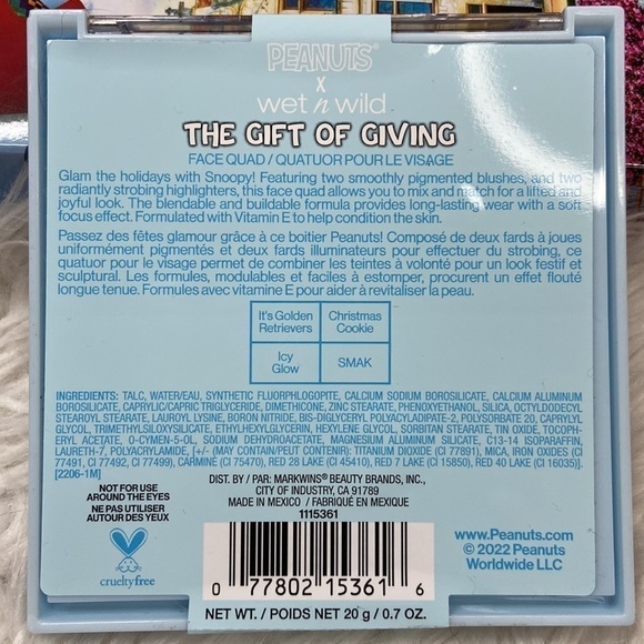 Wet n Wild X Peanuts The Gift of Giving Face Quad Limited Edition Palette - Picture 2 of 3